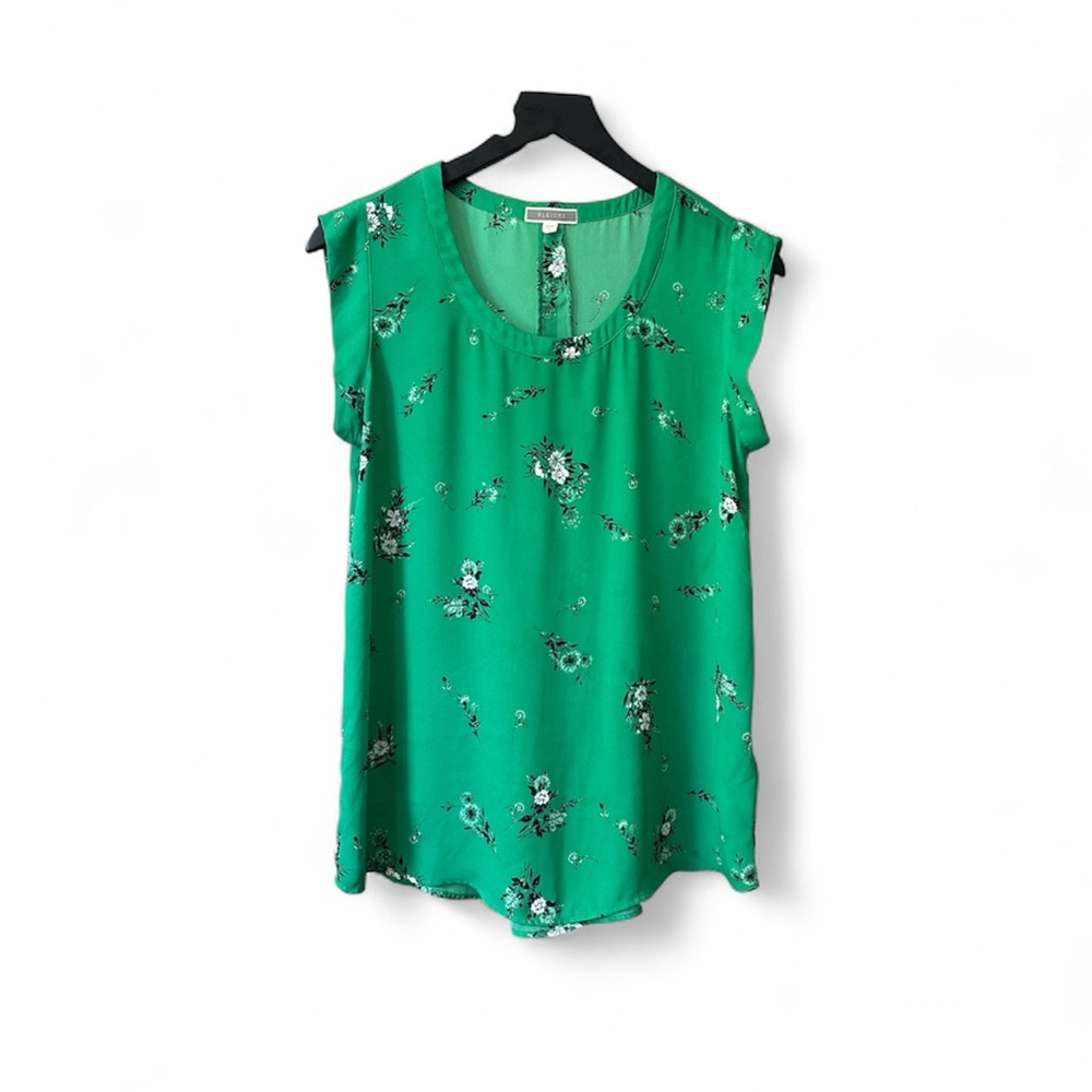 Floral Green Sleeveless Top